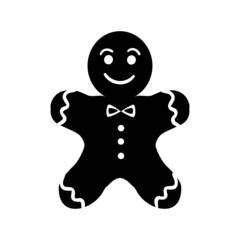 silhouette gingerbread man cookie. Cookie in shape of man. vector