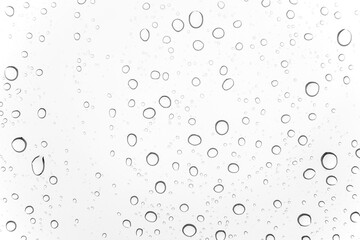 Fototapeta premium water droplets on car glass during raining / closeup of clear raindrops on glass surface