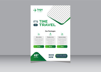 Creative Travel Agency Flyer poster, flyer, banner, magazine cover or template design for a summer holiday, travel and trip