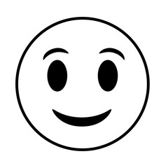 happy emoji face classic line style icon