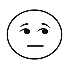 doubtful emoji face classic line style icon