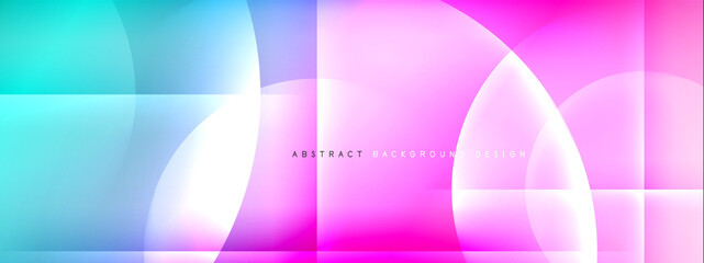 Fototapeta premium Vector abstract background - circle and cross on fluid gradient with shadows and light effects. Techno or business shiny design templates for text