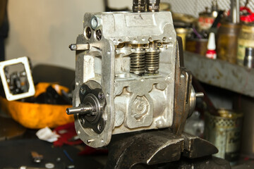 tools in the workshop of the repairman. Selective focus