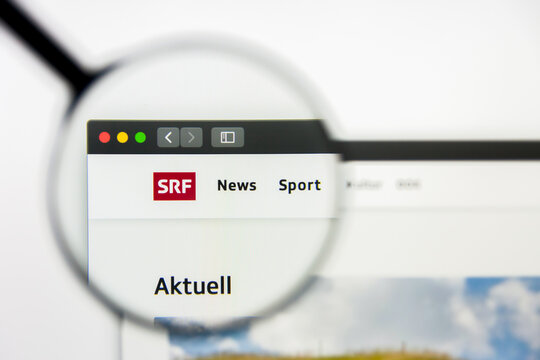 New York, New York State, USA - 18 June 2019: Illustrative Editorial of SRF website homepage. SRF logo visible on display screen.