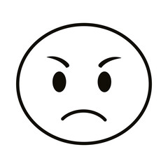 angry emoji with red face line style icon