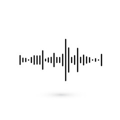 Obraz premium Sound wave vector thin line concept minimal icon