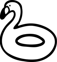 Naklejka premium Flamingo Floater Doodle