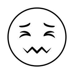 angry emoji face line style icon