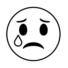 crying emoji face classic line style icon