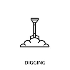 digging shovel icon vector. digging shovel icon vector symbol illustration. Modern simple vector icon for your design. digging shovel icon vector	