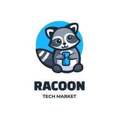 Vector Logo Illustration Beaver Simple Mascot Style.