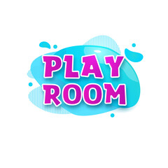 Kids zone vector cartoon banner. Colorful letters for children's playroom decoration. Sign for children's game room. Kids zone and party room game education fun area design. Vector illustration.