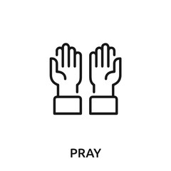 pray icon vector. praying hands sign symbol for modern design.