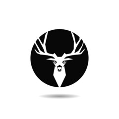 Deer Hunt Logo template with shadow