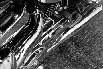 Chrome: Engine and Exhaust close-up