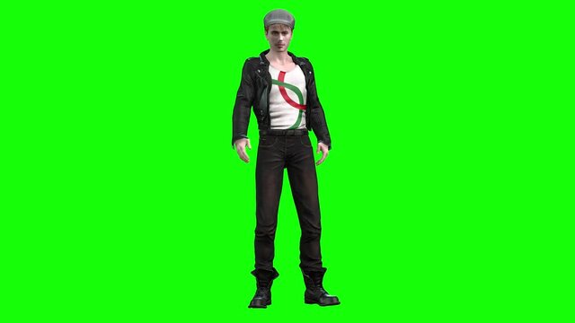4k 3d animation of a young avatar man who is drunk and moving in an erratic and drunken way