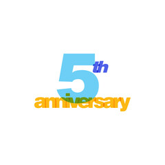 5th Years Anniversary Celebration Icon Vector Logo Design Template
