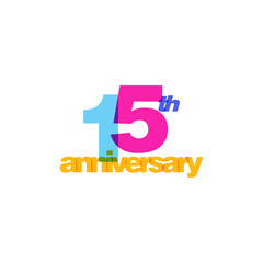 15th Years Anniversary Celebration Icon Vector Logo Design Template