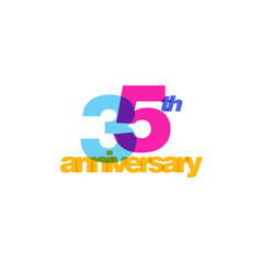 35th Years Anniversary Celebration Icon Vector Logo Design Template