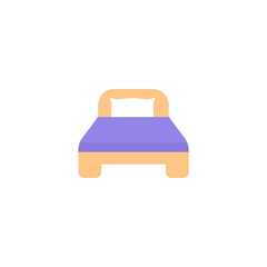 Flat bed, sleeper icon, vector illustration isolated on white background