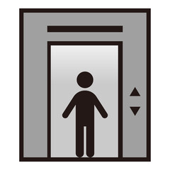 エレベーターに乗る人