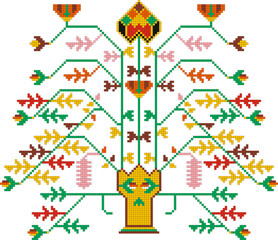 moldovan traditional geometric pattern - tree of life