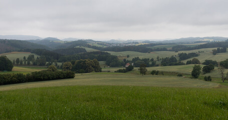 Panorama der sächsischen Schweiz bei Saupsdorf nahe Sebnitz