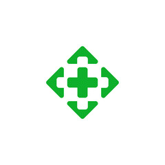 vector of plus medical spread arrows symbol logo