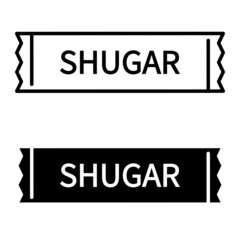 Sugar stick vector icon set. Packaging illustration sign collection.