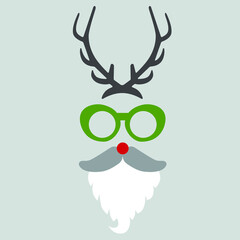 Funny Christmas card, vector illustration
