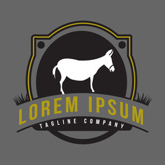 emblem of Donkey logo Template Vector illustration design on white background