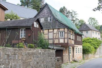 Fototapeta na wymiar Altes Fachwerkhaus in Sebnitz