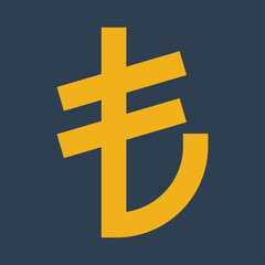 Obraz premium Graphic mall, Lira currency, Flat color icon.