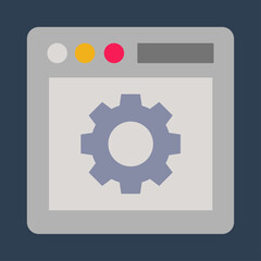 Graphic mall, Browser setting, Flat color icon.