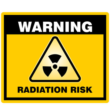 Warning, radiation Risk, sign and sticker vector