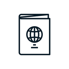 Passport outline icons. Vector illustration. Editable stroke. Isolated icon suitable for web, infographics, interface and apps.