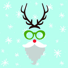 Funny Christmas card, vector illustration