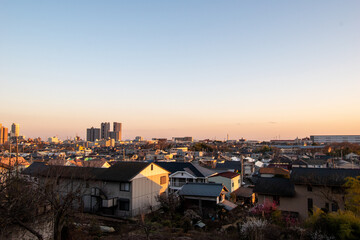 夕焼けと街並み