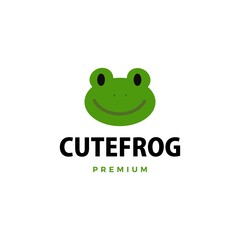 cute frog cartoon logo vector icon illustration