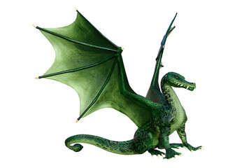 Fototapeta premium 3D Rendering Fairy Tale Dragon on White