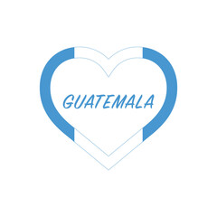 Guatemala flag in heart. I love my country. sign. Stock vector illustration isolated on white background.