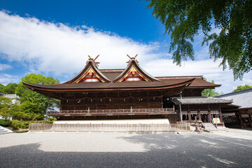 Obraz premium 吉備津神社 本殿・拝殿 -桃太郎伝説ゆかりの神社-