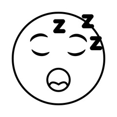 asleep emoji face classic line style icon