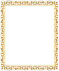 Decorative frame Elegant vector element for design in Eastern style, place for text. Floral golden border. Lace illustration for invitations and greeting cards.