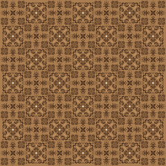 Beautiful flower motifs on Central Java batik design with simple mocca color.