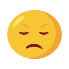 sad emoji face classic flat style icon