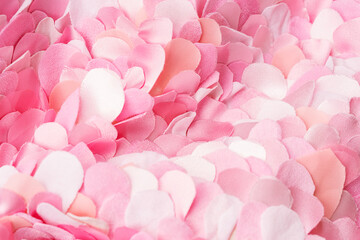 Soft spring pink textile petals composition