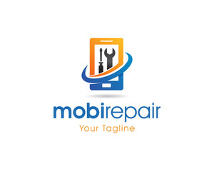 Mobile Repair Logo Design, Concept, Icon, Symbol, Vector