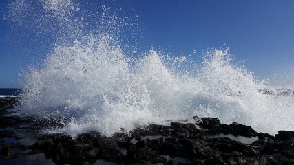 Water splash on the rock 