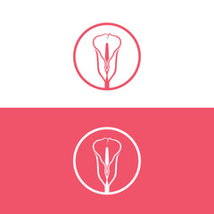 erotic vagina flower lineart logo vector template